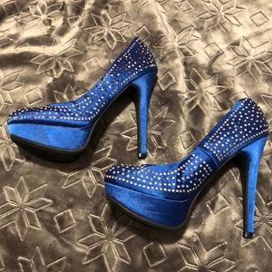 Sparkly blue heels